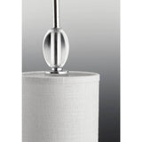 Progress Lighting Status Collection 5-Light Polished Chrome Off-White Textured Linen Shade Coastal Chandelier Light