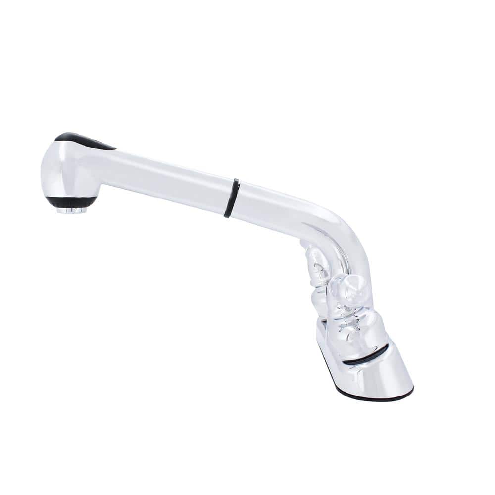 WASSERMAN FAUCETS Dual Handle Pull out Sprayer Laundry Utility Faucet with Washerless Cartridge in Chrome