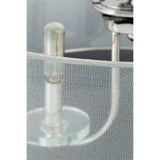 Progress Lighting Marche Collection 5-Light Polished Nickel Grey Mylar Shade Luxe Chandelier Light