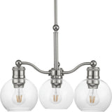 Progress Lighting Hansford 3-Light Polished Nickel Chandelier with Shade