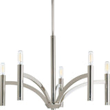 Progress Lighting Draper Collection 5-Light Polished Nickel Luxe Chandelier Light