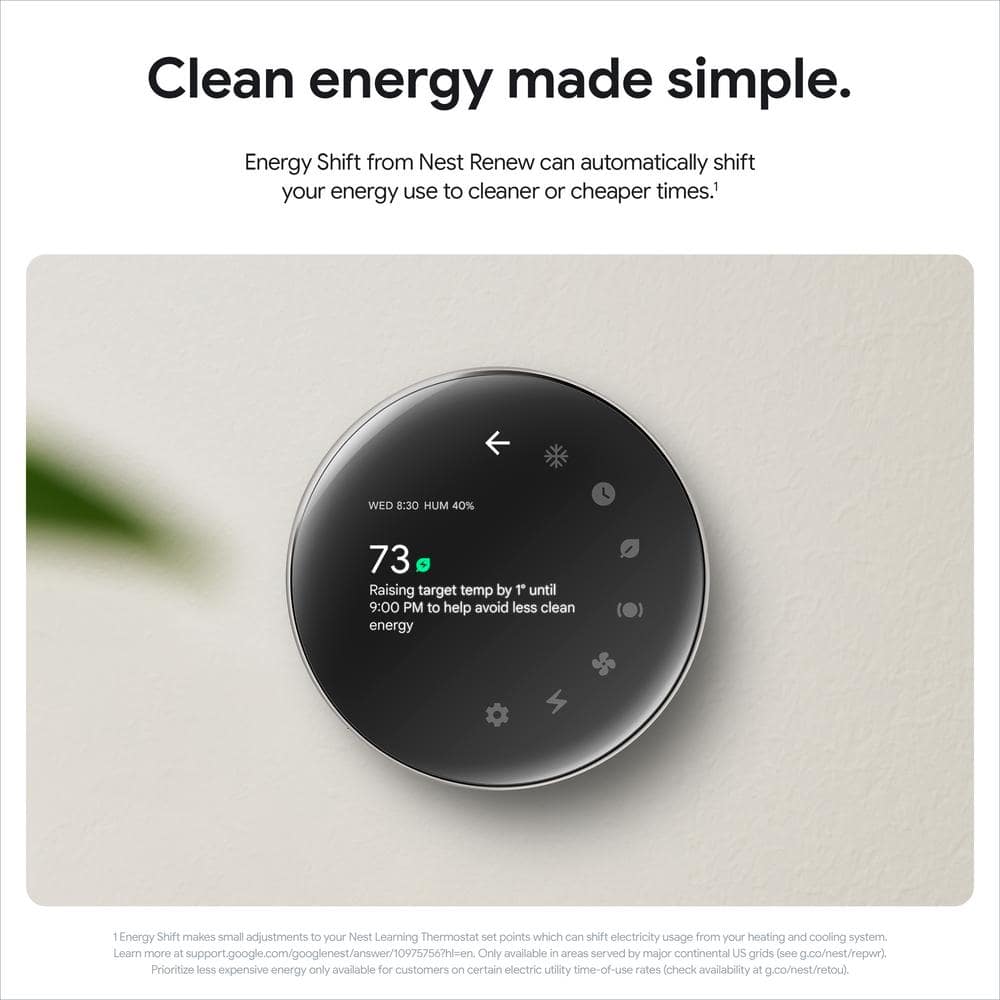 Google Nest Learning Thermostat (4th Gen) with Nest Temperature Sensor (2nd Gen) 2-Pack - Polished Obsidian