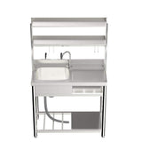 HOMEIBRO 39.4" Freestanding Laundry Utility Sink in Polished Silver