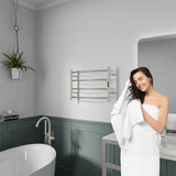 ANZZI Glow 4-Bar Electric Towel Warmer, Brushed Nickel, 23.5 x 5.5 x 16.5 in