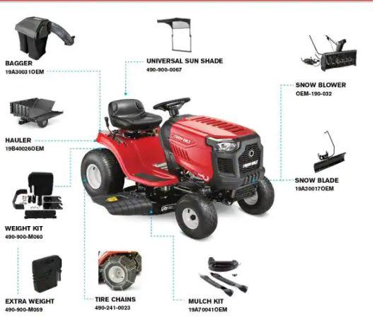 Pony 42 in. 15.5 HP Briggs and Stratton 7-Speed Manual Drive Gas Riding Lawn Tractor - Super Arbor