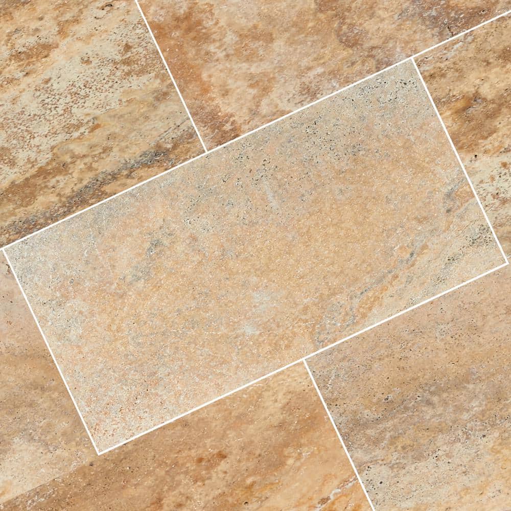 MSI Take Home Tile Sample - Porcini 6 in. x 6 in. Tumbled Travertine Paver Tile (0.25 sq. ft.)
