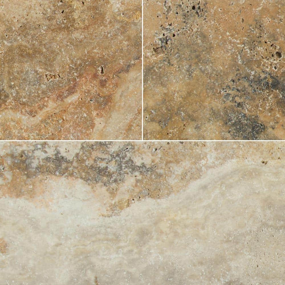 MSI Porcini Gold 2 cm. x 16 in. x 24 in. Tumbled Travertine Paver Tile 2.66 sq. ft.)