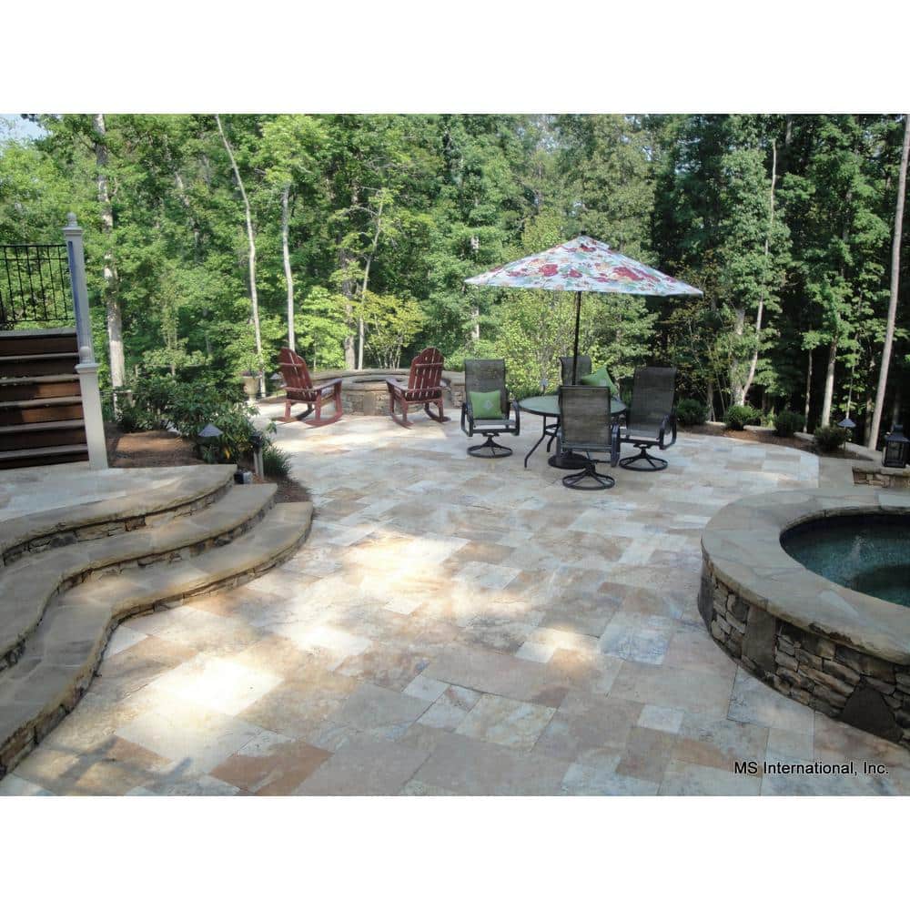 MSI Porcini Gold 2 cm. x 16 in. x 24 in. Tumbled Travertine Paver Tile (40.05 sq. ft./Pallet)