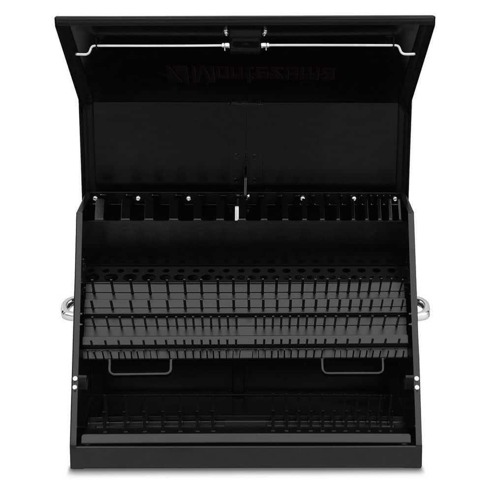 Montezuma 31 in. W x 20 in. D Portable Triangle Top Tool Chest for Sockets, Wrenches and Screwdrivers in Black Powder Coat