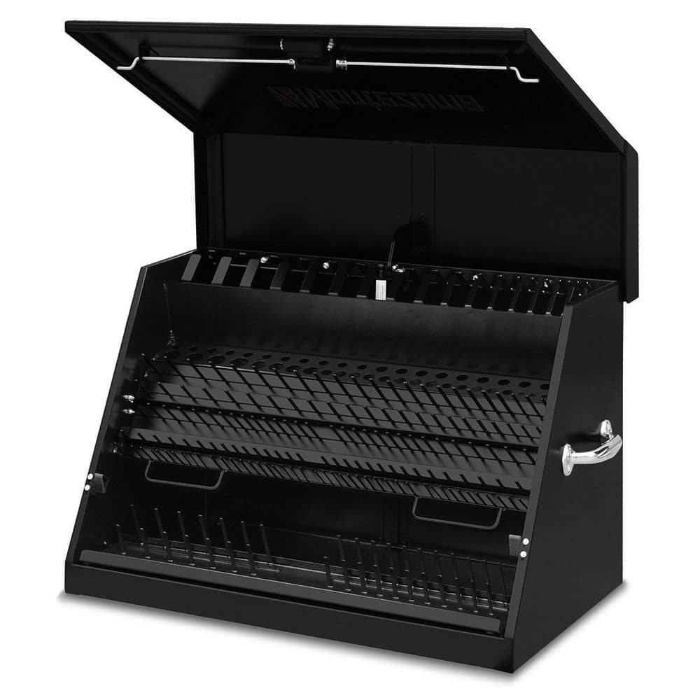 Montezuma 31 in. W x 20 in. D Portable Triangle Top Tool Chest for Sockets, Wrenches and Screwdrivers in Black Powder Coat