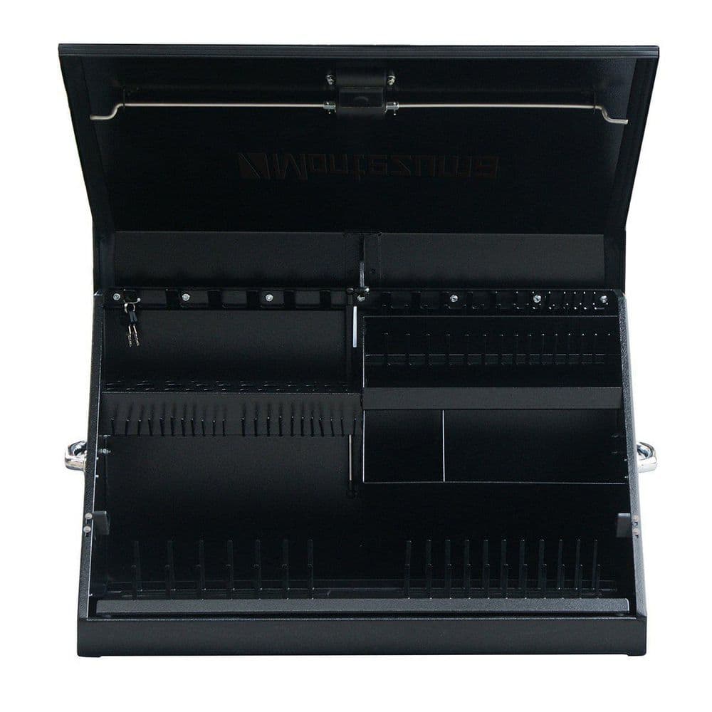 Montezuma 31 in. W x 15 in. D Portable Triangle Top Tool Chest for Sockets, Wrenches and Screwdrivers in Black Powder Coat