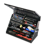 Montezuma 31 in. W x 15 in. D Portable Triangle Top Tool Chest for Sockets, Wrenches and Screwdrivers in Black Powder Coat