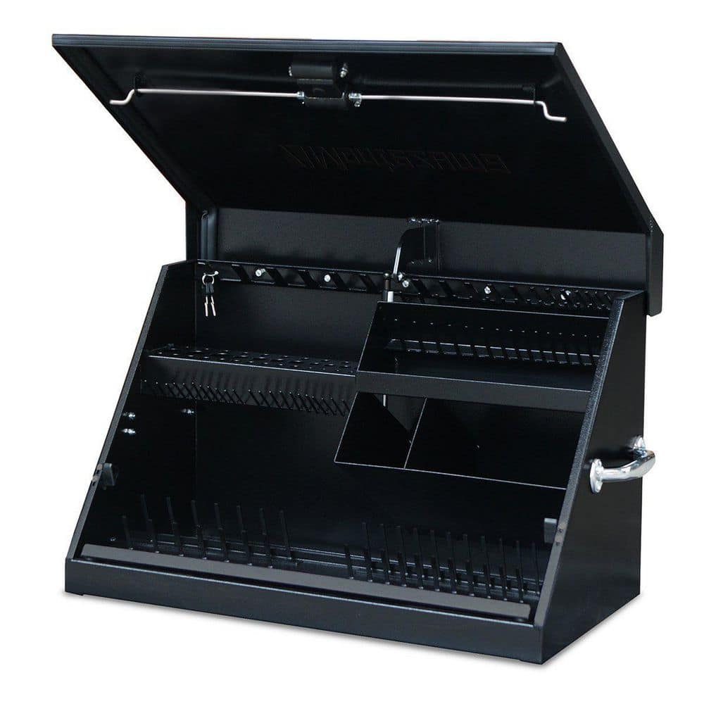 Montezuma 31 in. W x 15 in. D Portable Triangle Top Tool Chest for Sockets, Wrenches and Screwdrivers in Black Powder Coat
