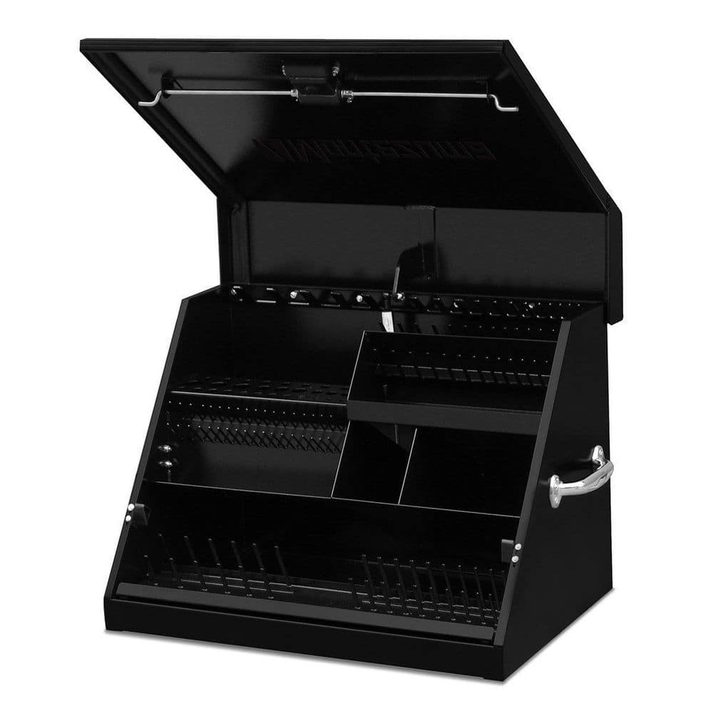 Montezuma 27 in. W x 18 in. D Portable Triangle Top Tool Chest for Sockets, Wrenches and Screwdrivers in Black Powder Coat