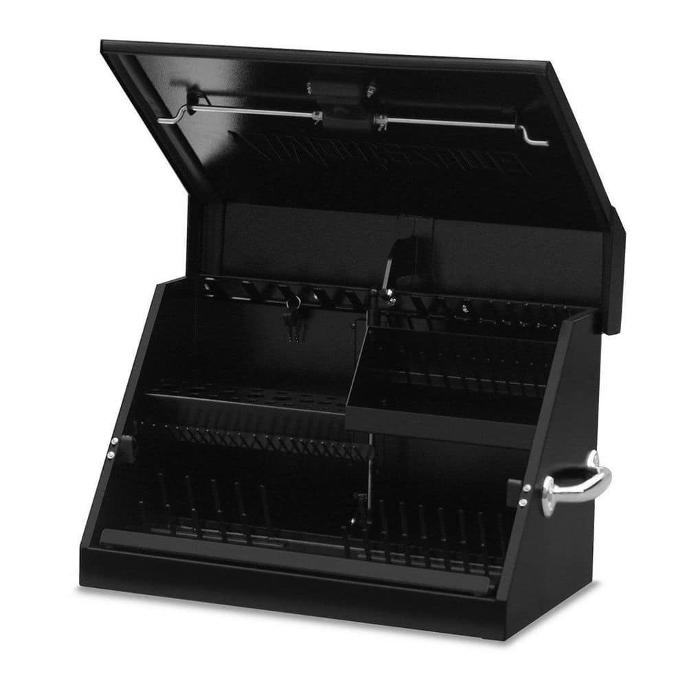 Montezuma 23 in. W x 14 in. D Portable Triangle Top Tool Chest for Sockets, Wrenches and Screwdrivers in Black Powder Coat