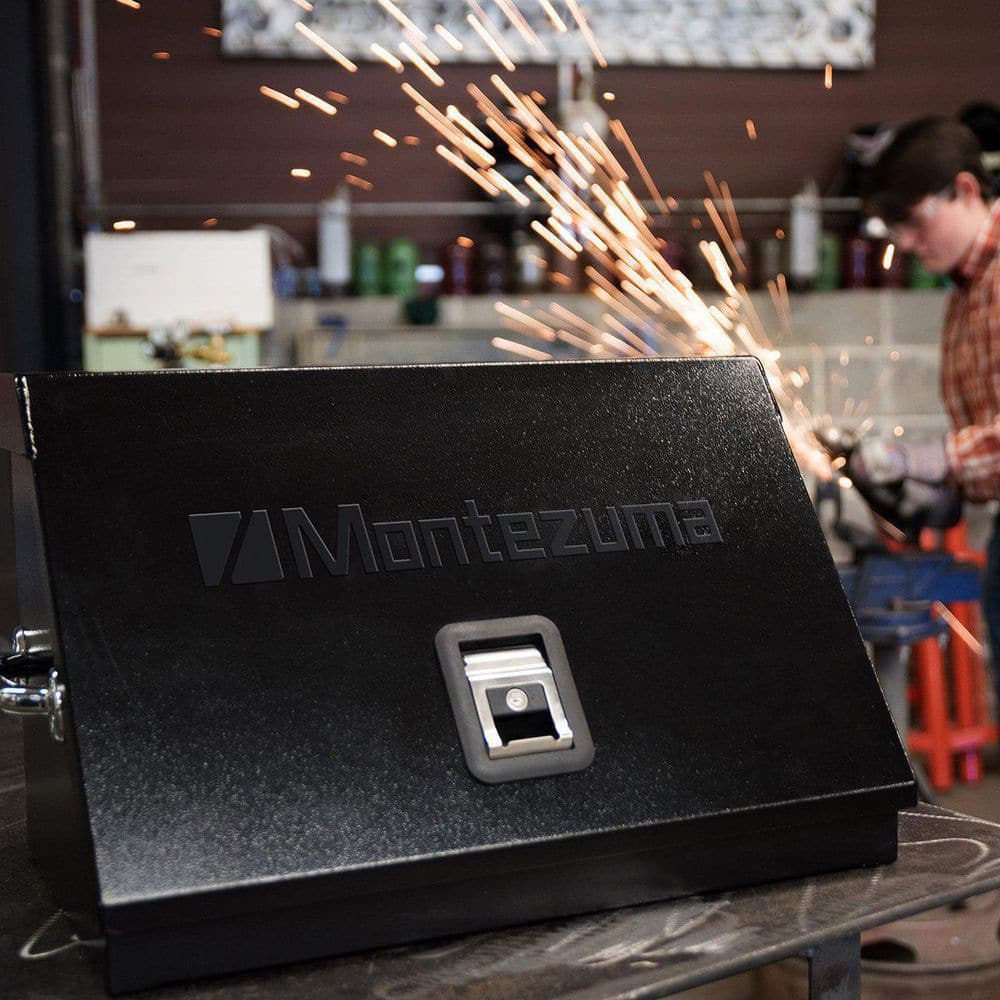 Montezuma 23 in. W x 14 in. D Portable Triangle Top Tool Chest for Sockets, Wrenches and Screwdrivers in Black Powder Coat