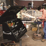 Montezuma 23 in. W x 14 in. D Portable Triangle Top Tool Chest for Sockets, Wrenches and Screwdrivers in Black Powder Coat