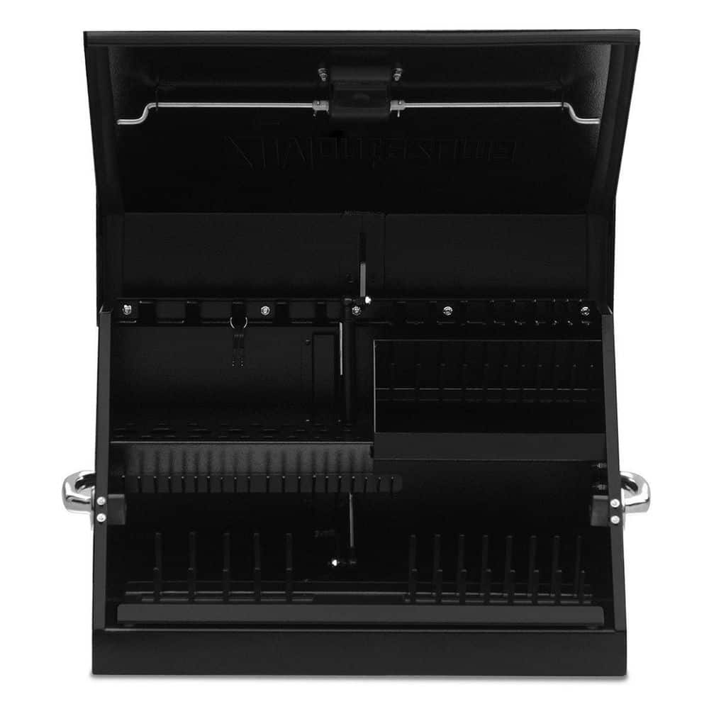 Montezuma 23 in. W x 14 in. D Portable Triangle Top Tool Chest for Sockets, Wrenches and Screwdrivers in Black Powder Coat