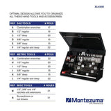 Montezuma 37 in. W x 18 in. D Portable Triangle Top Tool Chest for Sockets, Wrenches and Screwdrivers in Black Powder Coat