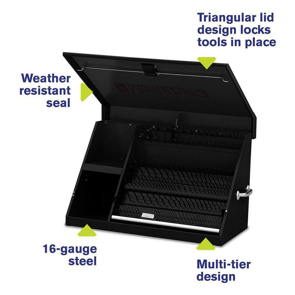 Montezuma 37 in. W x 18 in. D Portable Triangle Top Tool Chest for Sockets, Wrenches and Screwdrivers in Black Powder Coat