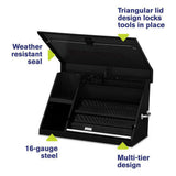 Montezuma 37 in. W x 18 in. D Portable Triangle Top Tool Chest for Sockets, Wrenches and Screwdrivers in Black Powder Coat
