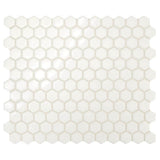 Daltile Premier Accents Powder White Hexagon 10 in. x 12 in. x 4 mm Porcelain Mosaic Floor and Wall Tile (0.84 sq. ft. / piece)