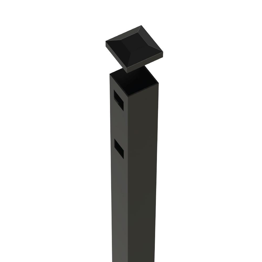 FORGERIGHT Black Aluminum Flat Fence Post Replacement Cap