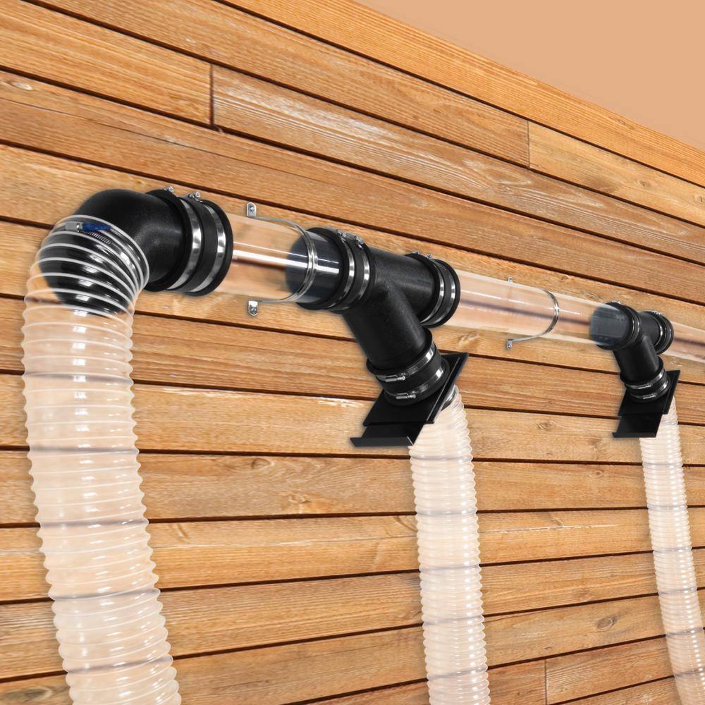 ‎POWERTEC 4 in. x 20 ft. Flexible PVC Dust Collection Hose, Clear Color