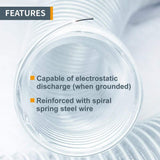 ‎POWERTEC 4 in. x 20 ft. Flexible PVC Dust Collection Hose, Clear Color