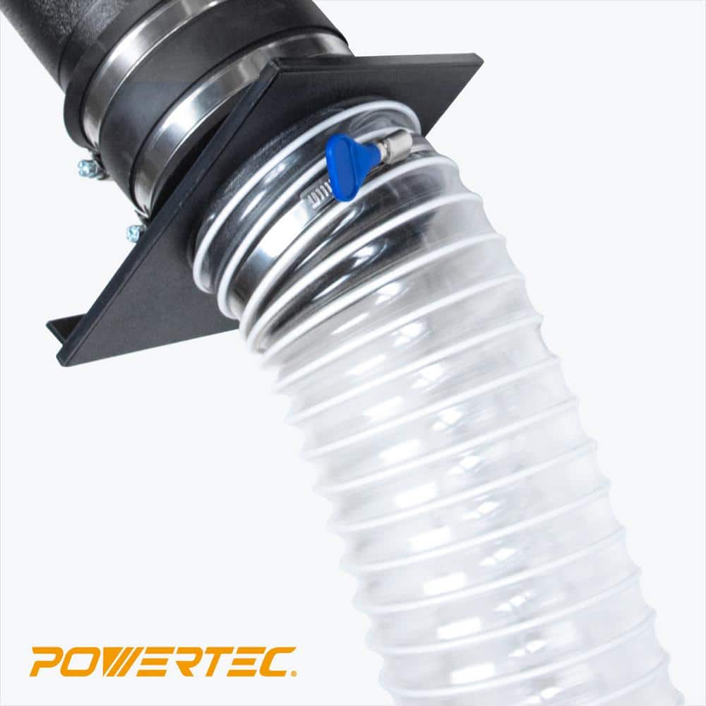 ‎POWERTEC 4 in. x 20 ft. Flexible PVC Dust Collection Hose, Clear Color
