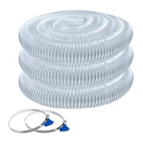 ‎POWERTEC 4 in. x 20 ft. Flexible PVC Dust Collection Hose with 2 Key Hose Clamps, Clear Color