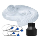 ‎POWERTEC 2-1/2 in. x 10 ft. PVC Dust Collection Hose with 4 in. to 2-1/2 in. Reducer and 5-Piece of 2-1/2 in. Key Hose Clamps