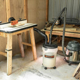 POWERTEC Cyclone Dust Collector and Separator Kit with Clear 6 Gal. Dust Bucket, Hoses, Reducers, Couplers and Hose Clamps