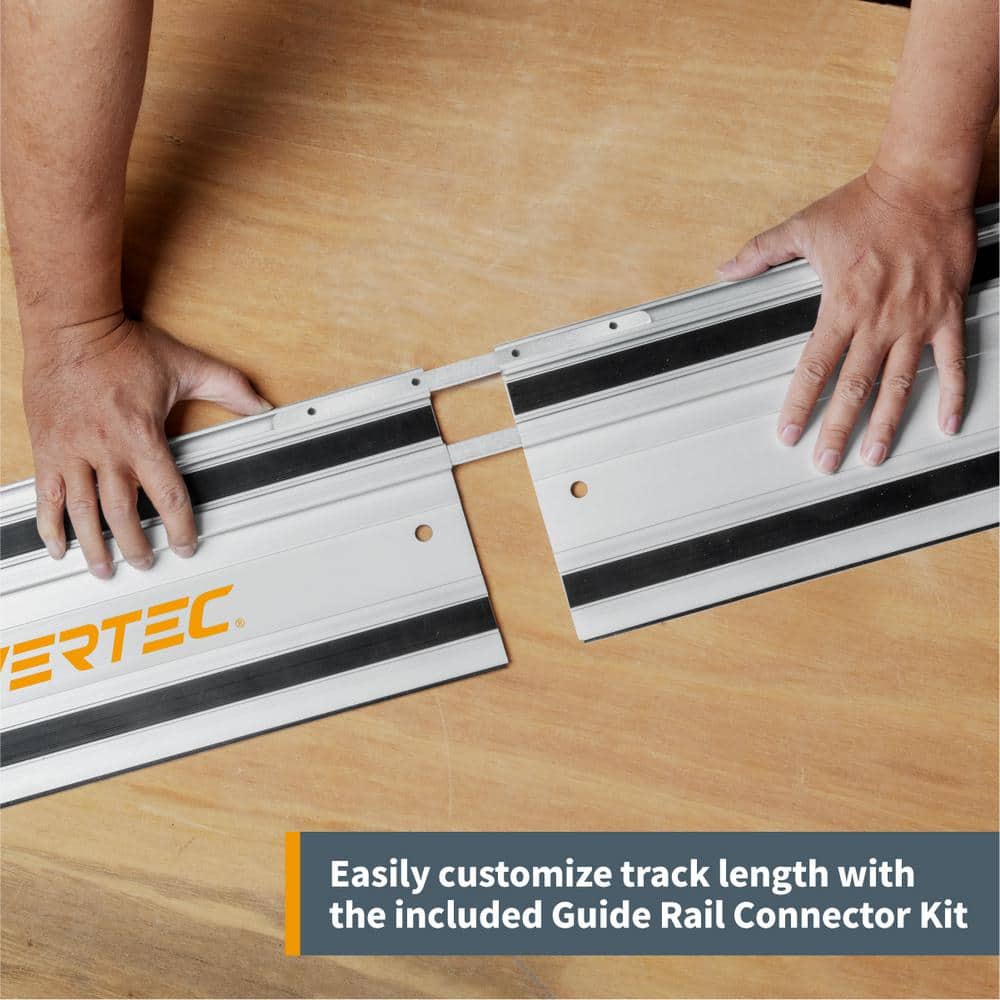 POWERTEC 110 in. Track Saw Guide Rail Kit for Makita or Festool, 2x55 in. Guide Rails with Protective Bag and Rail Connectors