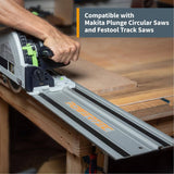 POWERTEC 110 in. Track Saw Guide Rail Kit for Makita or Festool, 2x55 in. Guide Rails with Protective Bag and Rail Connectors