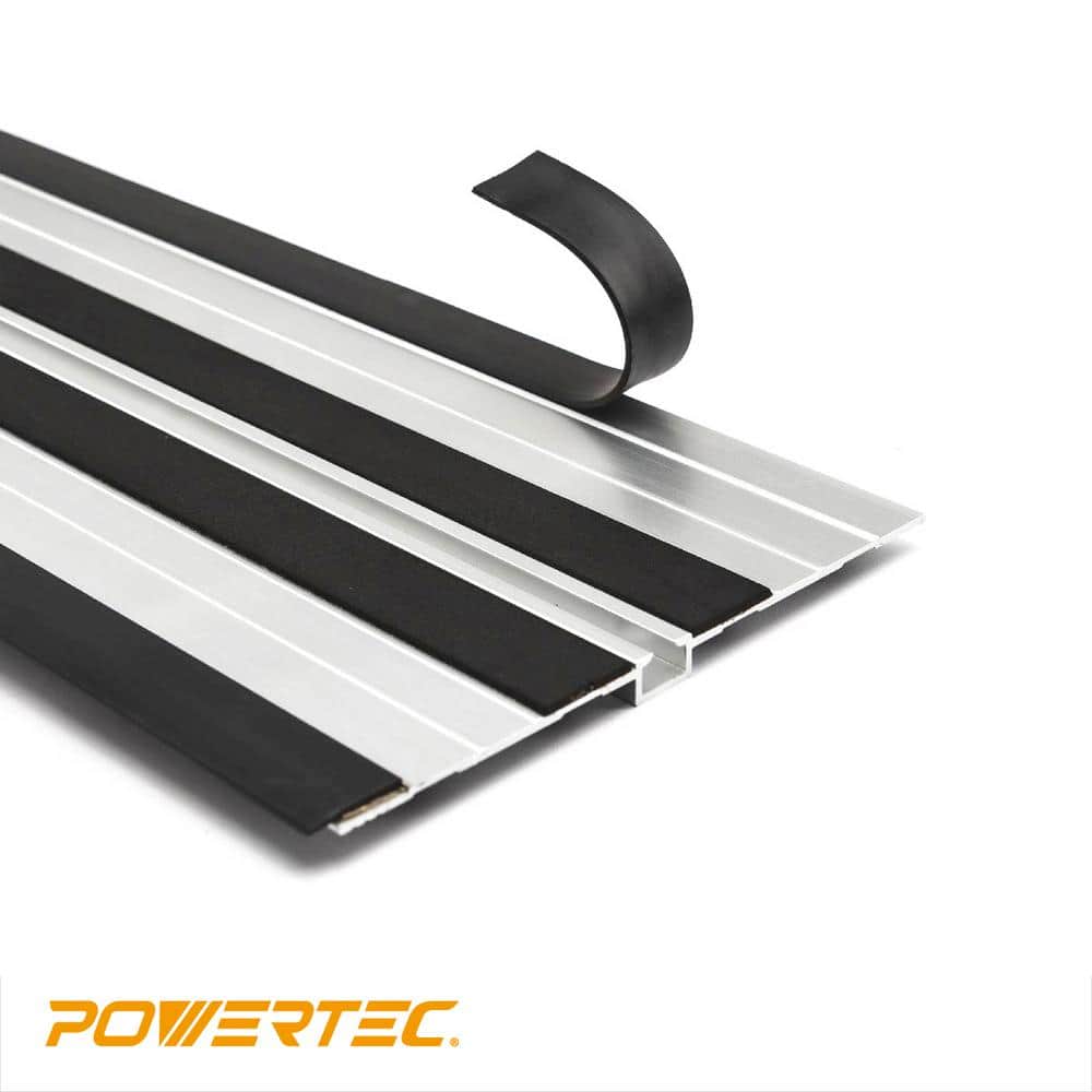 POWERTEC 110 in. Aluminum Guide Rail Joining Set Compatible with DeWalt Track Saws, (2) Guided Rails and (1) Guide Rail Connector