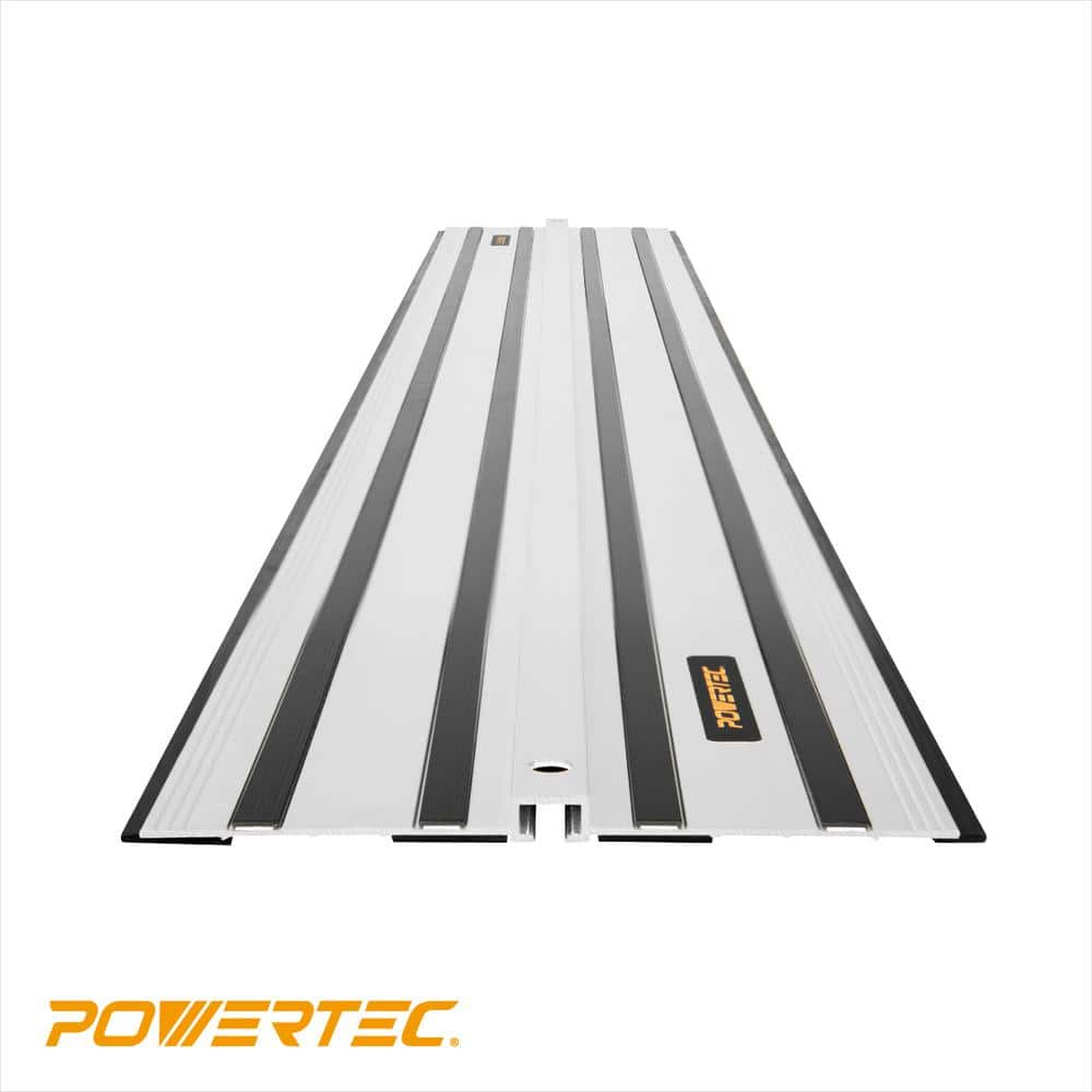 POWERTEC 110 in. Aluminum Guide Rail Joining Set Compatible with DeWalt Track Saws, (2) Guided Rails and (1) Guide Rail Connector