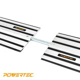 POWERTEC 110 in. Aluminum Guide Rail Joining Set Compatible with DeWalt Track Saws, (2) Guided Rails and (1) Guide Rail Connector