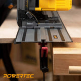 POWERTEC 110 in. Aluminum Guide Rail Joining Set Compatible with DeWalt Track Saws, (2) Guided Rails and (1) Guide Rail Connector