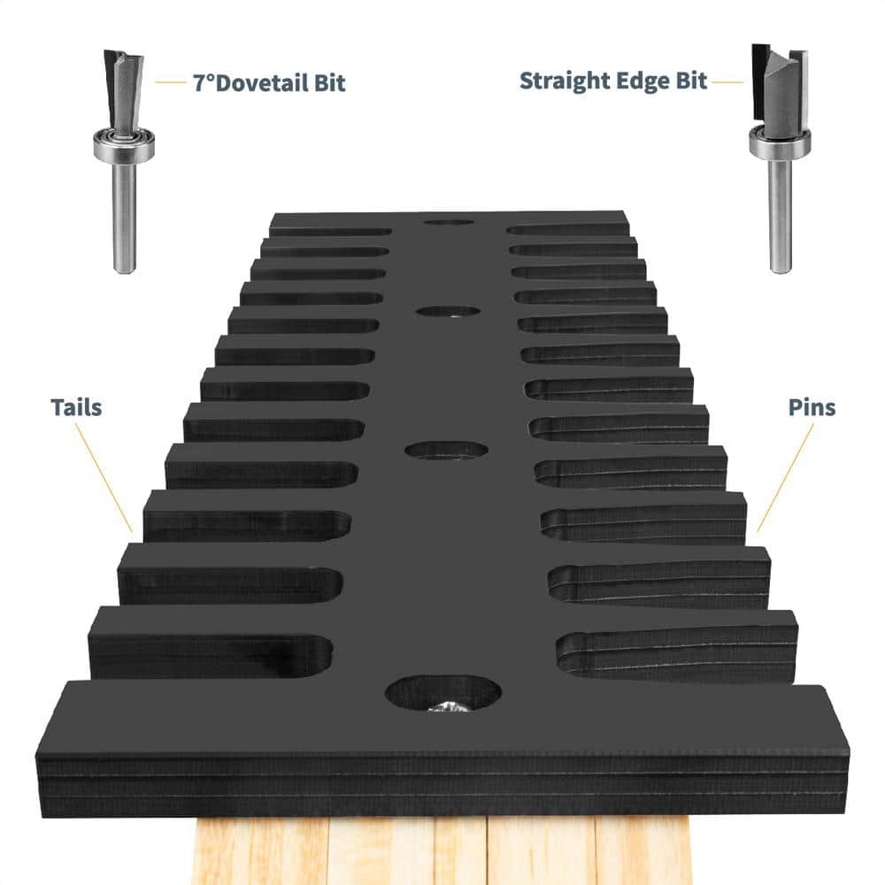 POWERTEC 15 in. Dovetail Jig System with Phenolic Template, Straight Edge Router Bit, Dovetail Bit and Mounting Hardware
