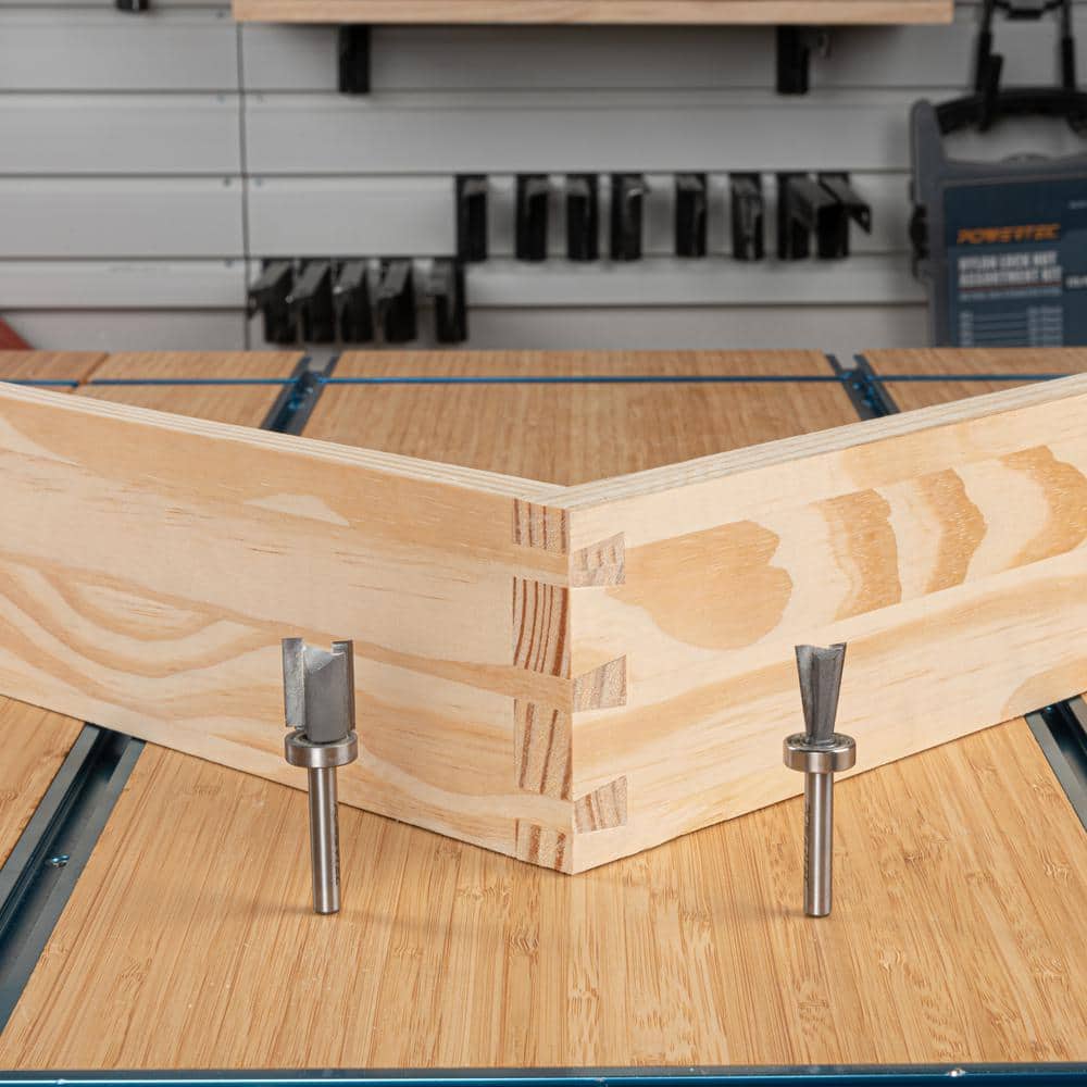 POWERTEC 15 in. Dovetail Jig System with Phenolic Template, Straight Edge Router Bit, Dovetail Bit and Mounting Hardware