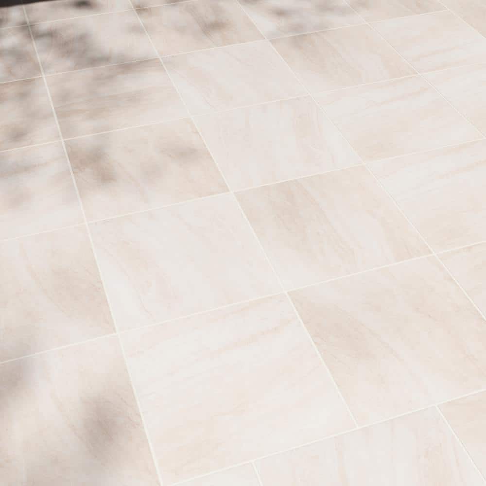 MSI Praia Crema 2 cm. x 24 in x 24 in. Matte Porcelain Stone Look Paver Tile (8 sq. ft. / case)