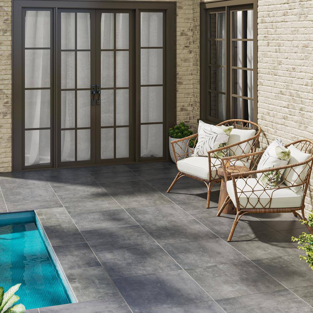 MSI Praia Grey 2 cm. x 24 in. x 24 in. Matte Porcelain Stone Look Paver Tile (8 sq. ft./case)