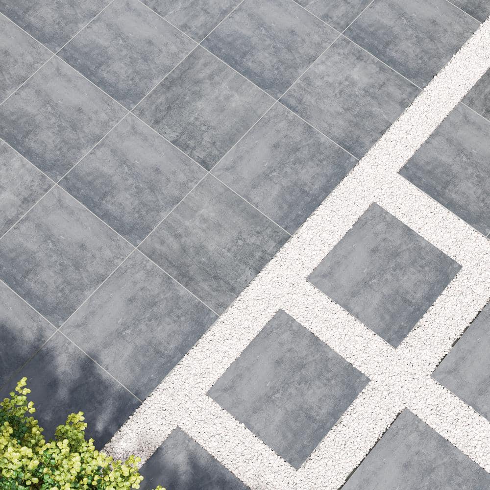 MSI Praia Grey 2 cm. x 24 in. x 24 in. Matte Porcelain Stone Look Paver Tile (8 sq. ft./case)