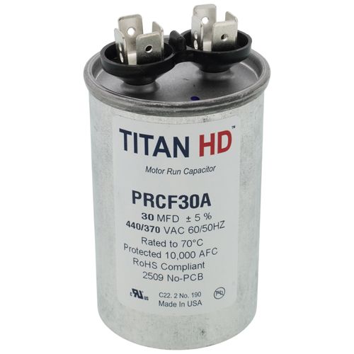 Titan HD PRCF30A capacitor - front view (Product Type: Capacitor; Voltage: 440/370V)