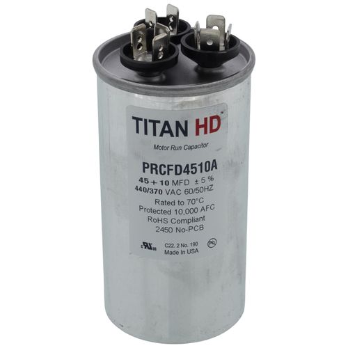 Titan HD PRCFD4510A capacitor - front view (Product Type: Capacitor; Voltage: 440/370V)