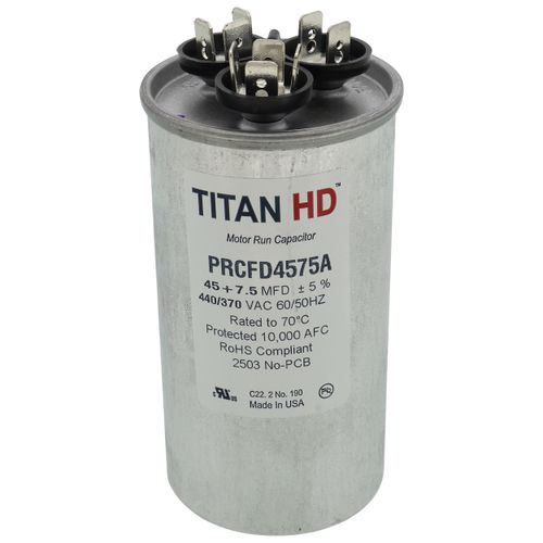 Titan HD PRCFD4575A capacitor - front view (Product Type: Capacitor; Voltage: 440/370V)