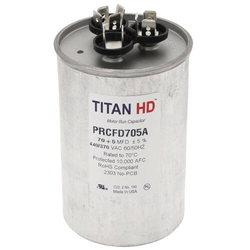 Titan HD PRCFD705A capacitor - front view (Product Type: Capacitor; Voltage: 440/370V)