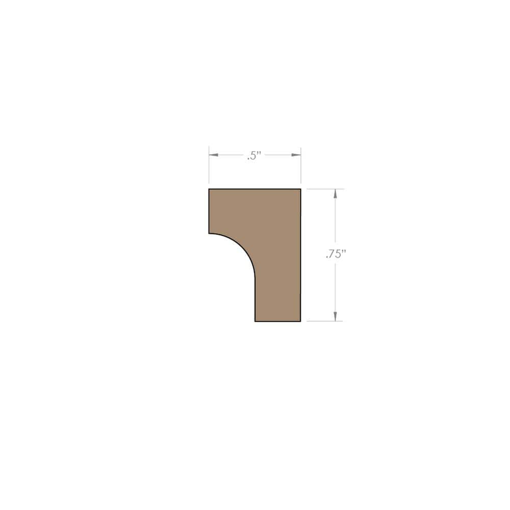 Stairtek 0.5 in. x 0.75 in. x 48 in. Prefinished Marsh Red Oak Cove Moulding