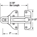 3-7/8 in. Hinged Bar Lock High Security Door Guard, Diecast Zinc, Satin Nickel Plated Finish